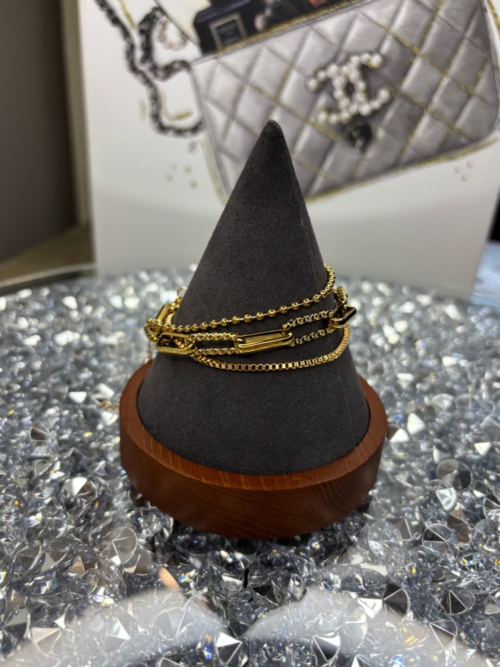 Gold-Tone Layered Chain Bracelet - Picture 3 of 7